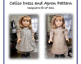 PDF Pattern for Edwardian era Dress and Apron Designed to fit 18 inch dolls
