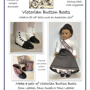 Victorian Button Boots pattern made to fit 18" dolls