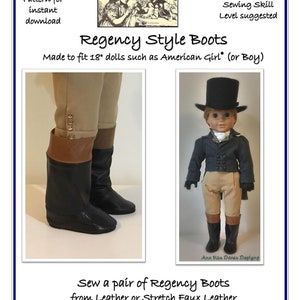 Regency Boots pattern made to fit 18" dolls