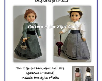 PDF Pattern for Edwardian Walking Skirt Designed to fit 18 inch dolls