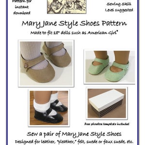 Mary Jane Shoe pattern made to fit 18" dolls