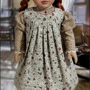 Padrão em PDF para vestido e avental da era eduardiana Projetado para caber em bonecas de 18 polegadas imagem 2