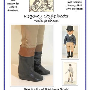 PDF Pattern for Regency Boots made to fit 18" dolls