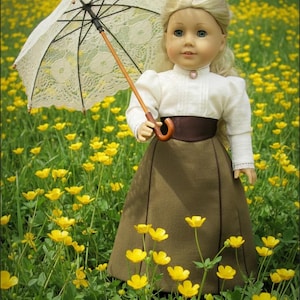 COMBO PDF Patterns for Edwardian Walking Skirt and Puff Sleeve Blouse Designed to fit 18 inch dolls image 10