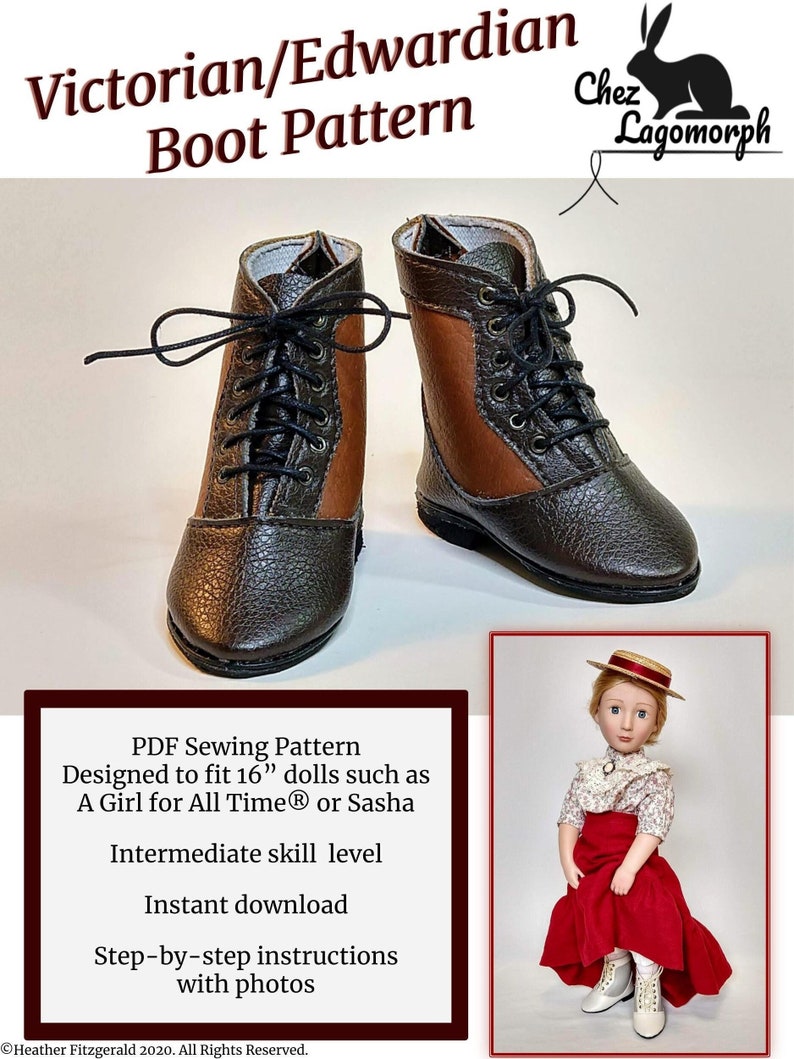 Victorian Boot Pattern Chez Lagomorph Victorian/edwardian Boot Pattern Made to Fit 16