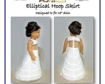 PDF Pattern for an Elliptical Hoop Skirt Designed to fit 18-inch dolls
