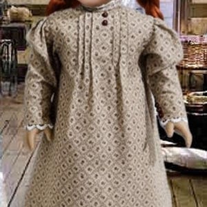 Padrão em PDF para vestido e avental da era eduardiana Projetado para caber em bonecas de 18 polegadas imagem 3