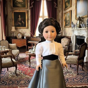 COMBO PDF Patterns for Edwardian Walking Skirt and Puff Sleeve Blouse Designed to fit 18 inch dolls image 8