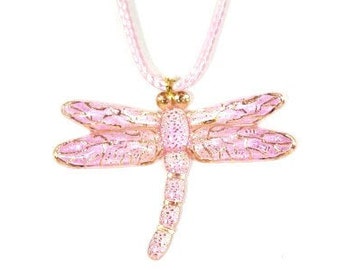 Light Pink Dragonfly Necklace Resin Dragonfly Fairy Necklace Dragonfly Jewelry Handmade Dragonfly Necklace Faery Jewelry Fairytale Magical