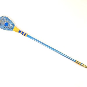 Dark Blue Gold Magic Wand 13 Inch Unique Magic Wand Warlock Wand Witch Wand Fairy Wand Wicca Wand Wizard Wand Cosplay Wand