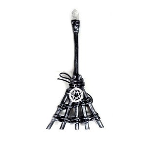 Small Besom Malachite Crystal Quartz Broom Black Silver Altar Besom Mini Broom Altar Tool Wicca Witch Pagan Witches Broom Heart Broom Pagan