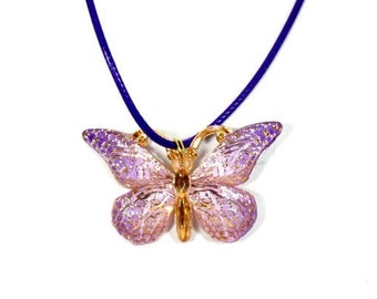Purple Butterfly Necklace Resin Butterfly Fairy Necklace Butterfly Jewelry Handmade Butterfly Necklace Faery Jewelry Fairytale Magical