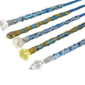Metallic blauwe toverstaf Toverstaf Tovenaarsstaf Fee Toverstaf Heksen toverstaf Steampunk toverstaf Cosplay Party toverstaf