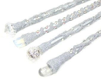 15.75 Inch Silver Fairy Godmother Wand Magic Wand Wizard Wand Fairy Wand Witches Wand Steam punk Wand Tooth Fairy Party Wand Godmother Gift