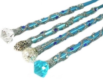 Frozen Blue Magic Wand Ice Princess Wizard Wand Fairy Wand Witches Wand Steampunk Wand Cosplay Party Wand