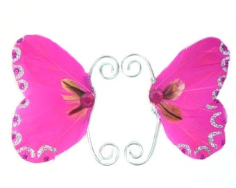 Pink Silver Fairy Ear Cuffs Earwings Ear Wing Ear Wings Earwings Silver Earcuffs Fairy Ears Silver Fairy Ears Costume Fairy Wings