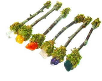 3.25 Inch Mini Crystal Fairy Wands Fairy Staff Magic Wands Wizard Wand Fairy Wand Fairy Garden Fairy Doll Making Pagan Altar