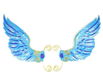Blue Fairy Ear Cuffs Earwings Ear Wings Earcuffs Fairy Wings Butterfly Wings Costume Wings Blue Glitter Earwings Cosplay Earwings