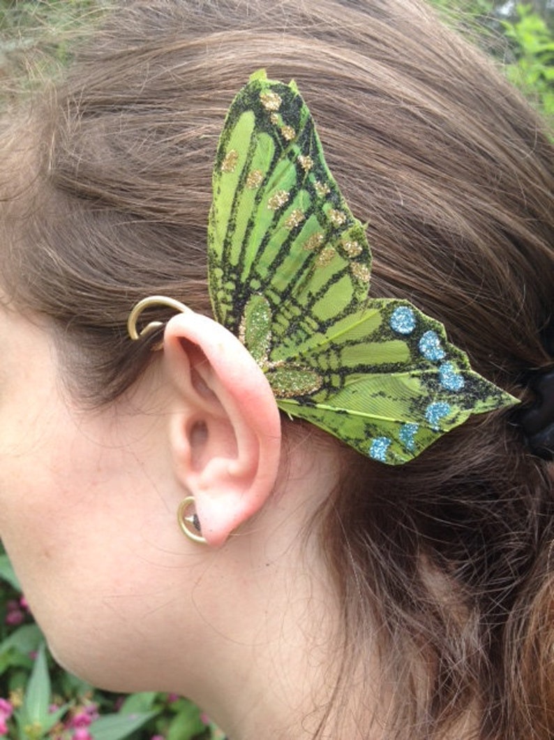 White Silver Fairy Ear Cuffs Earwings Ear Wing Ear Wings Etsy