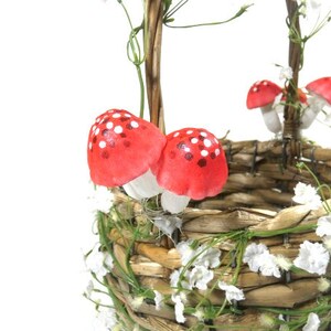 1 Mushroom Flower Basket Foraging Basket Flower Girl Basket Wedding Basket Woodland Basket image 8