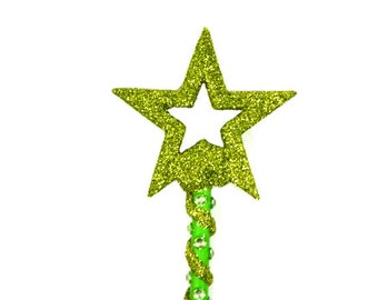 1 Green Star Wand Fairy Godmother Wand Star Magic Wand Wizard Wand Fairy Wand Witches Wand Steampunk Wand Cosplay Party Wand