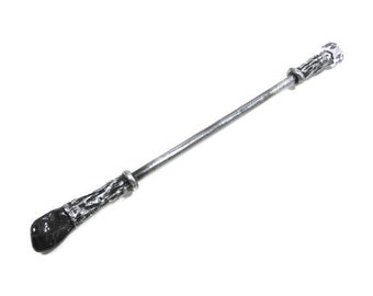 Tourmaline Crystal Magic Wand 11.6 Inches Black Silver Magic Wand Warlock Wand Gemstone Magic Wand Fairy Wand Wicca Wand Wizard Wand Nr2