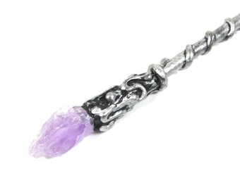 天然アメジスト マジックワンド 11.75 インチ シルバー マジックワンド