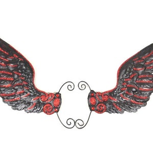 Black Red Gothic Ear Cuffs Ear Wings Earwings Earcuffs Black Fairy Wings Butterfly Wings Costume Wings Cosplay Wings
