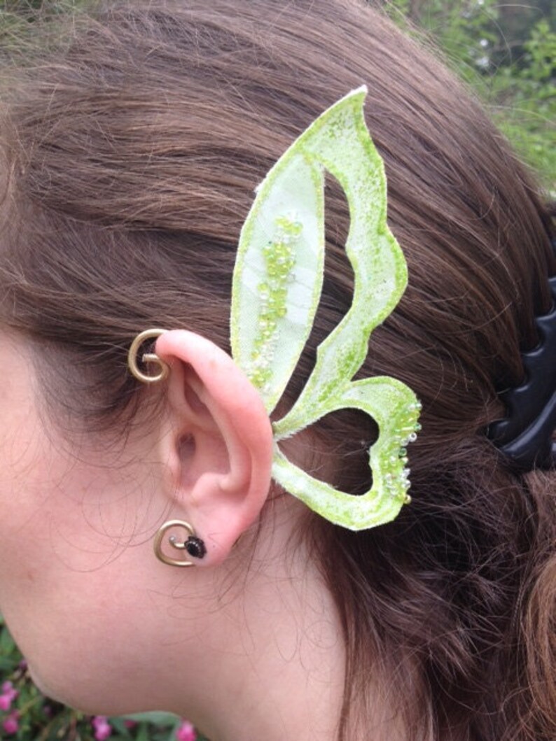 Green Fairy Ear Cuffs Earwings Ear Wing Butterfly Wings Fairy Etsy
