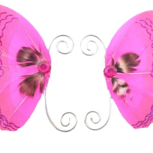Hot Pink Silber Fee Ohrflügel Ohrflügel Ohrschmeichler Feenflügel Schmetterling Flügel Kostüm Flügel Cosplay Ohrflügel