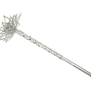 18 Inch Silver Flower Fairy Wand Fairy Godmother Wand Flower Scepter Magic Wand Wizard Wand Fairy Wand Witch Wand Party Wand Godmother Gift image 1