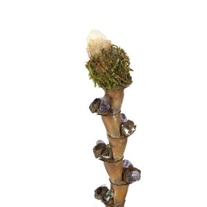 Spirit Quartz Amethyst And Crystal Magic Wand 16 Inches Natural Magic Wand Fairy Wand Wizard Wand Witches Wand Magick Wand Gemstone Wand