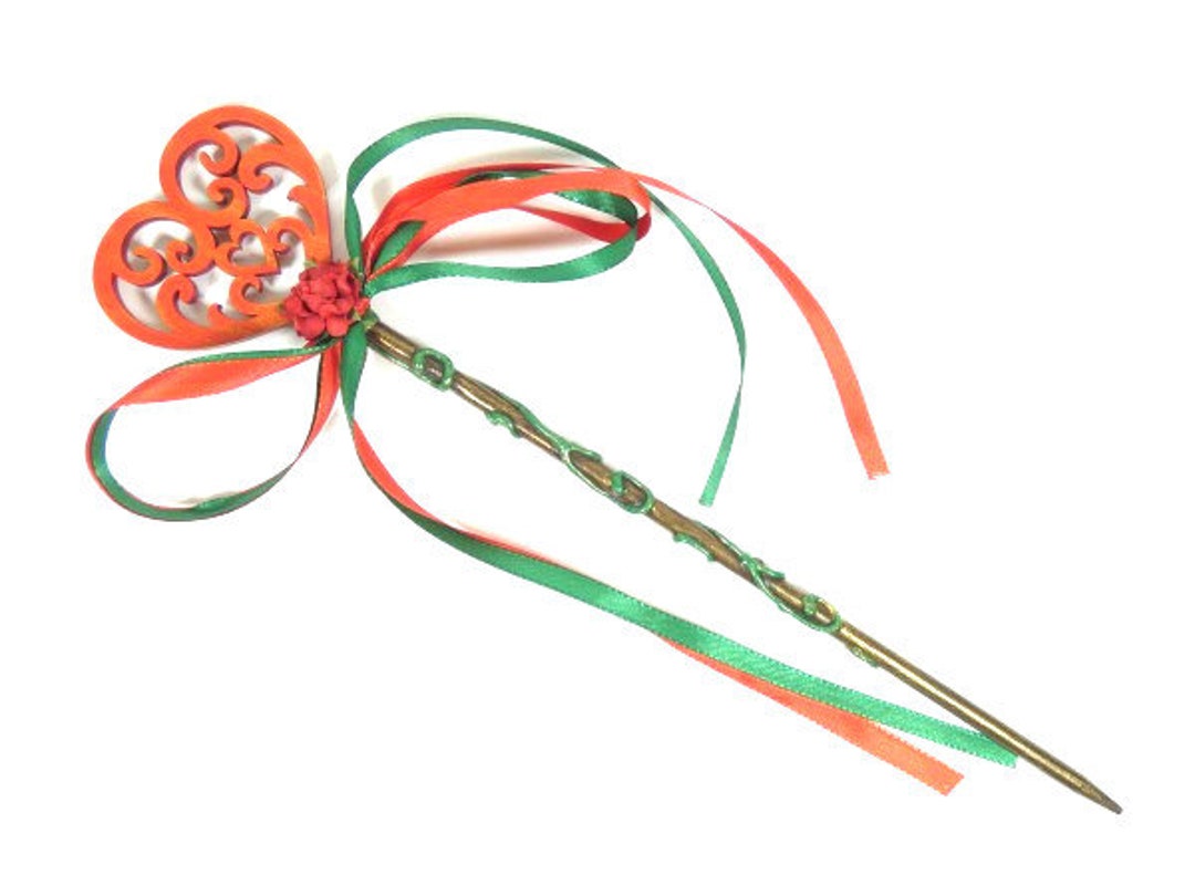 15.2 Inch Flower Girl Wand Red Love Wand Heart Wand Fairy Etsy