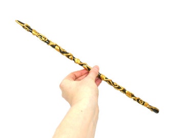 16.5 Inch Fairy Godmother Wand Black Gold Magic Wand Wizard Wand Witch Wand Fairy Wand Wicca Wand Scepter Godmother Gift Nr 4