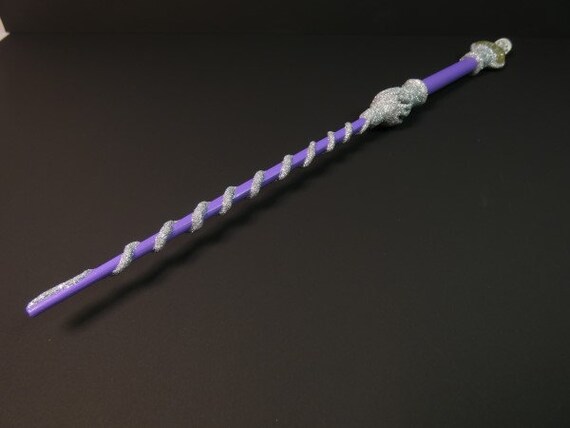 18.5 Inch Fairy Godmother Wand Purple Glitter Silver Magic Wand
