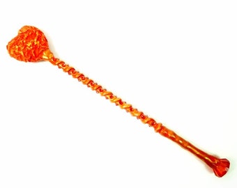 12.4 Inch Red Gold Love Wand Heart Wand Fairy Godmother Wand Magic Wand Wizard Wand Witch Wand Fairy Wand Wicca Wand Godmother Gift