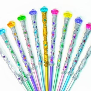 Fairy Glitter Magic Wand Crystal Wand Warlock Wand Fairy Wand Wicca Wand Wizard Wand Scepter Glitter Rainbow Magical Wands Godmother