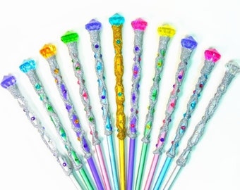 Fairy Glitter Magic Wand Crystal Wand Warlock Wand Fairy Wand Wicca Wand Wizard Wand Scepter Glitter Rainbow Magical Wands Godmother