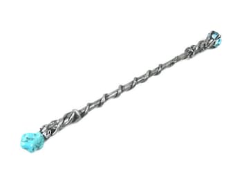 Turquoise Crystal Wand 11.75 Inches Turkenite Magic Wand Warlock Wand Gemstone Magic Wand Fairy Wand Wicca Wand Wizard Wand Scepter