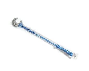 Mond Zauberstab Dunkel Blau Silber Zauberstab 31 cm Unikat Zauberstab Hexenstab Zauberstab Hexenstab Zauberstab Zauberstab Wicca Zauberstab Cosplay Zauberstab