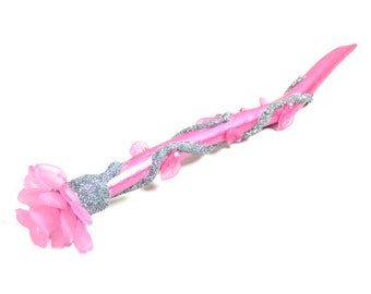 Rose Wand Pink Rose Magic Wand Wizard Wands Fairy Wand Witches Wand Steampunk Wand Cosplay Party Wand Warlock Magic Wand Magic Wands