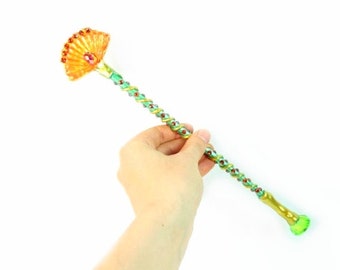 Baguette magique verte rouge et or 12,25 pouces baguette magique unique Warlock baguette sorcière baguette fée baguette Wicca wand wizard wand cosplay wand