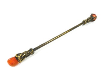 Carnelian Magic Wand Black Gold Magic Wand Warlock Wand Gemstone Magic Wand Fairy Wand Wicca Wand Wizard Wand Crystal Wand