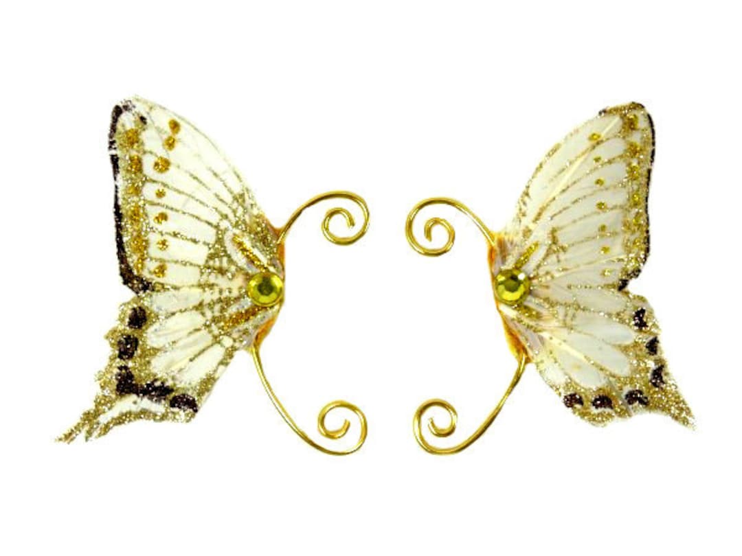 Gold Brown Beige Fairy Earwings Ear Wings Butterfly Wings Costume Fairy ...