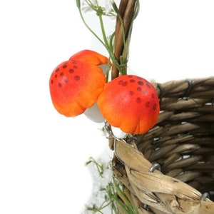 1 Mushroom Flower Basket Foraging Basket Flower Girl Basket Wedding Basket Woodland Basket image 10