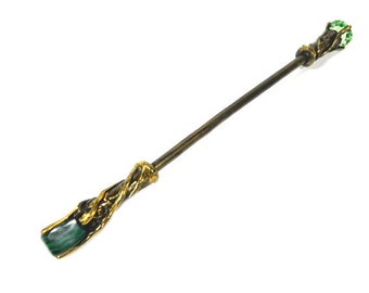 Malachite Magic Wand Black Gold Magic Wand Warlock Wand Gemstone Magic Wand Fairy Wand Wicca Wand Wizard Wand