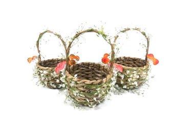 1 Mushroom Flower Basket Foraging Basket Flower Girl Basket Wedding Basket Woodland Basket