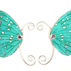 Blau Grün Fee Ohrflügel Ohrflügel Earcuffs Feenflügel Schmetterling Flügel Kostüm flügel