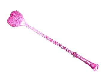 12.4 Inch Pink Silver Love Wand Heart Wand Fairy Godmother Wand Magic Wand Witch Wand Fairy Wand Wicca Wand Godmother Gift