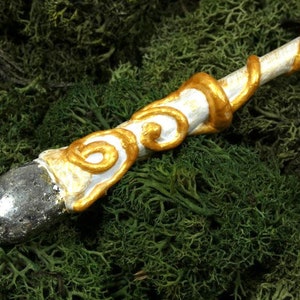 Pyrite Crystal Magic Wand 11.5 Inches White Gold Magic Wand Warlock Wand Gemstone Magic Wand Fairy Wand Wicca Wand Wizard Wand